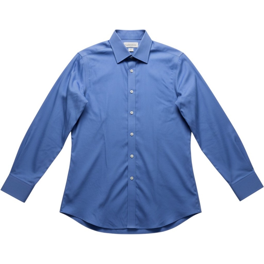 Charles Tyrwhitt Shirt Mens 15 32/33 Blue Solid Slim Fit Non Iron Long Sleeve